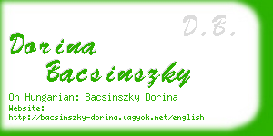 dorina bacsinszky business card